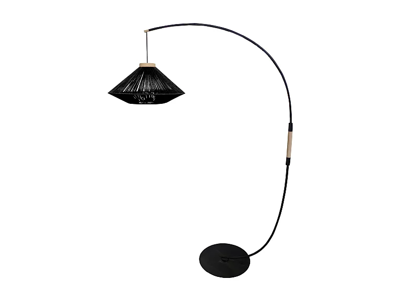 Lampadaire TOSEL ,métal,Noir ,H195xD 43xP110cm