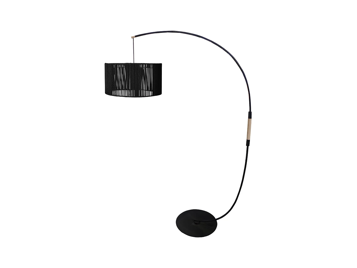 Lampadaire TOSEL ,métal,Noir ,H195xD43x P110cm