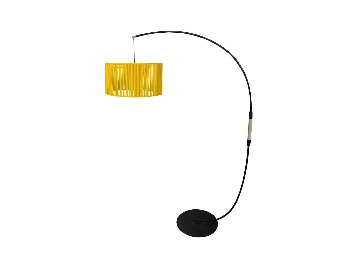 Lampadaire TOSEL ,métal,Jaune ,H195xD 43xP110 cm