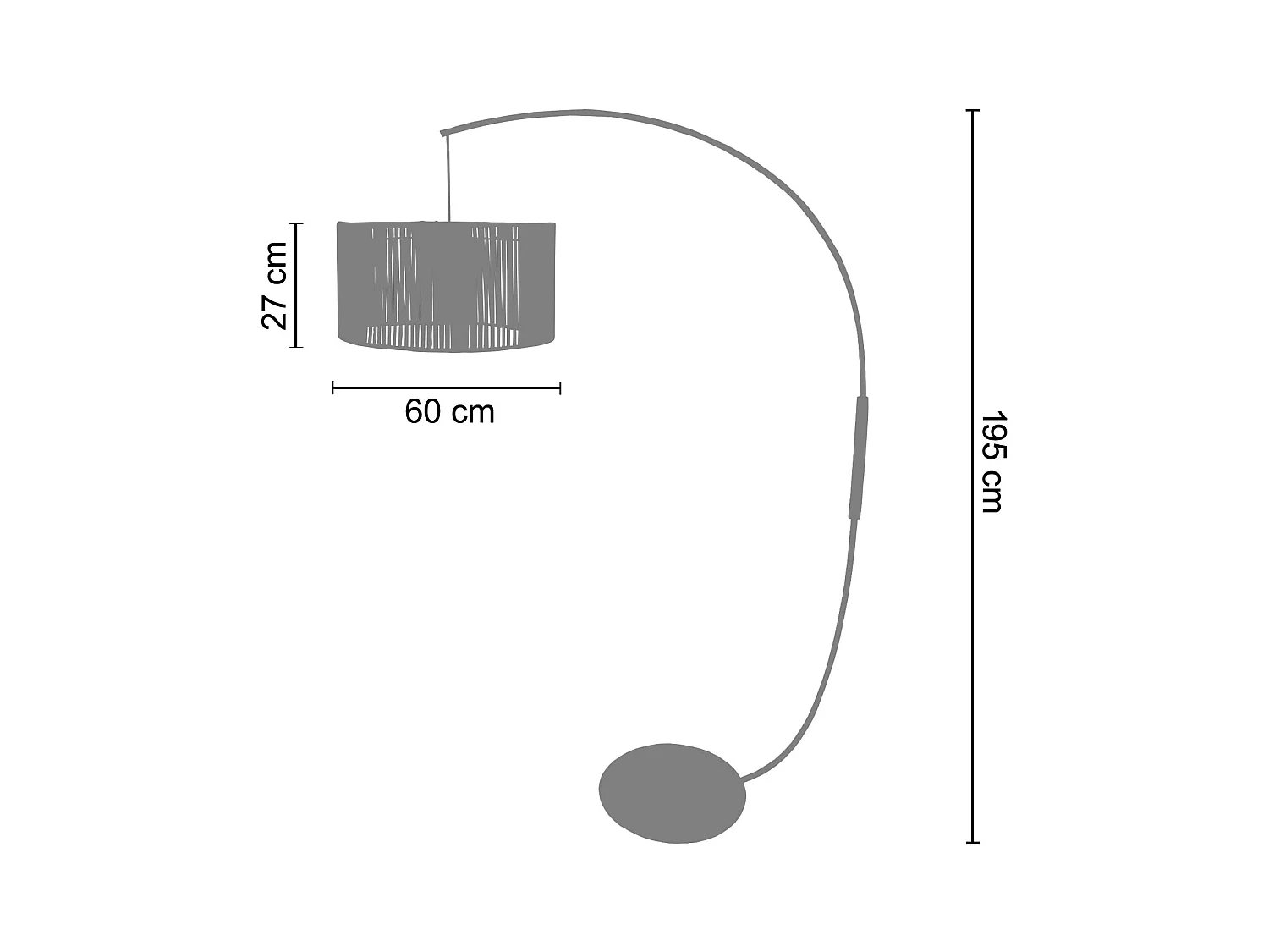 Candeeiro de Pé TOSEL LUNE ONE metal geométrico Verde D25 x  H160  cm