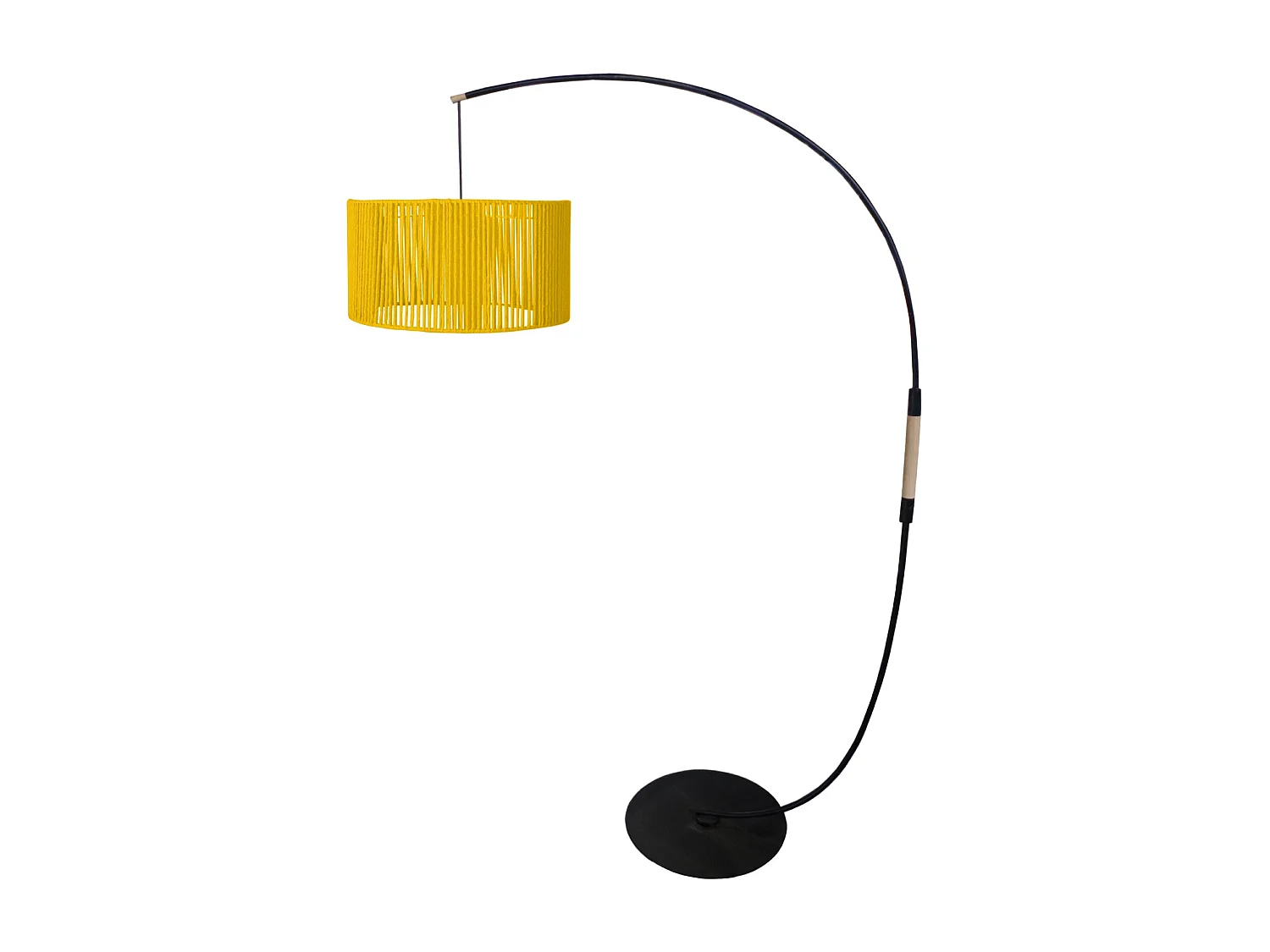 Lámpara de Pie TOSEL ,madera,metal,AMARILLO,A195xD 43xP110 cm