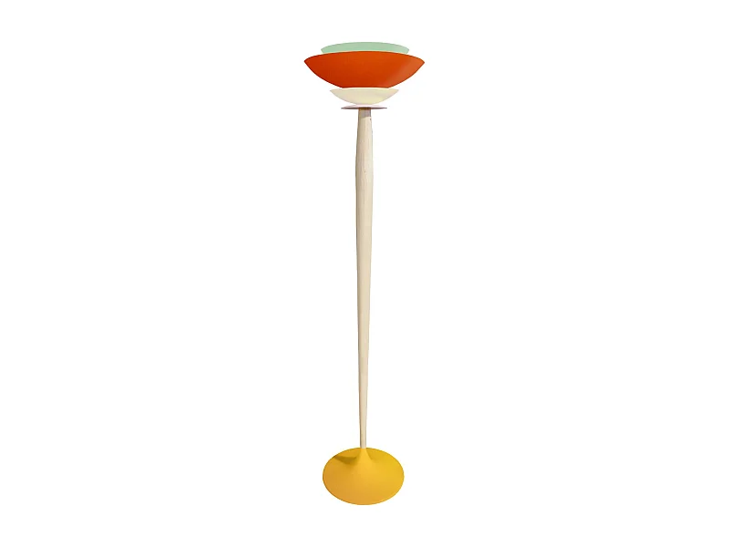 Lampadaire TOSEL ,bois,Orange ,H162xD40xP40cm