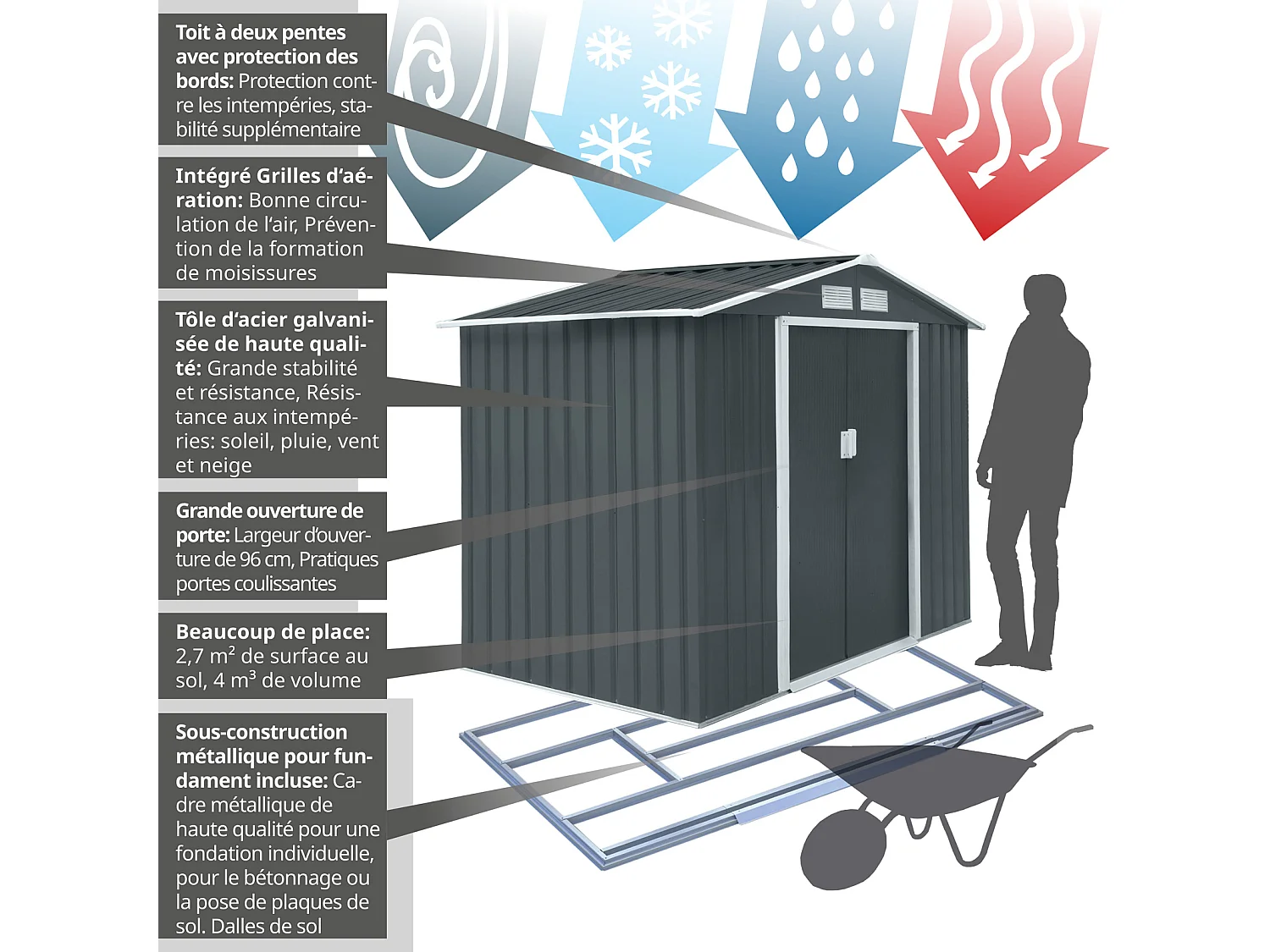GERÄTEHAUS S100 Metall Grau