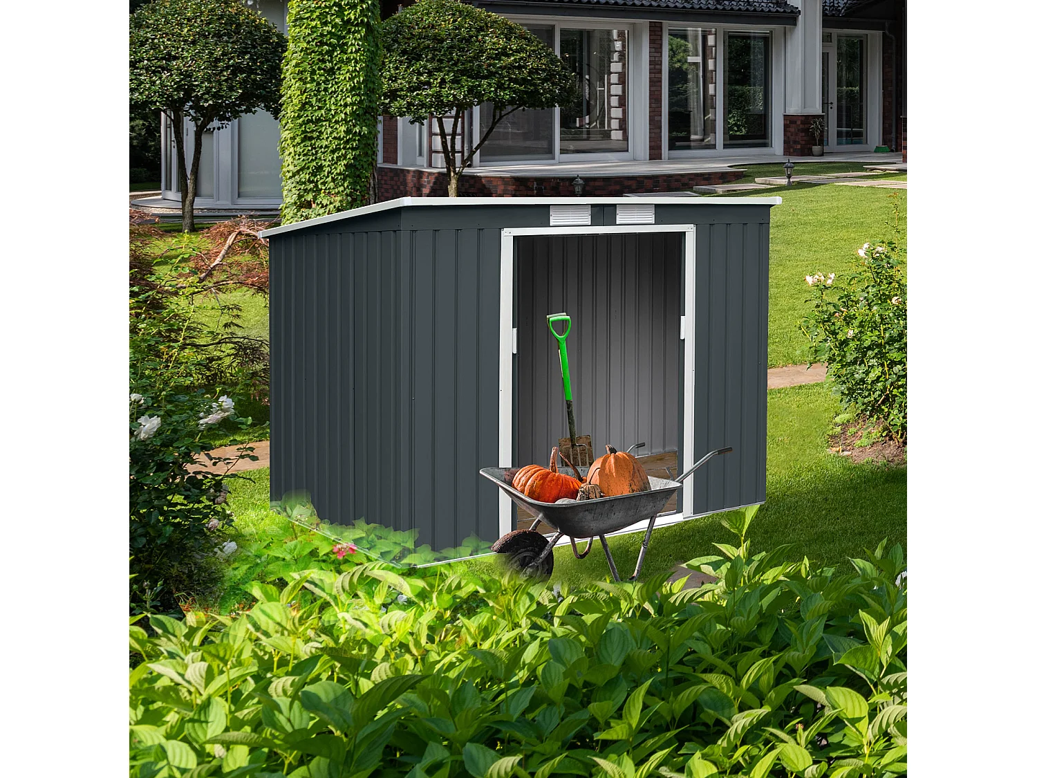 Abri de jardin en métal P100 Gris Anthracite