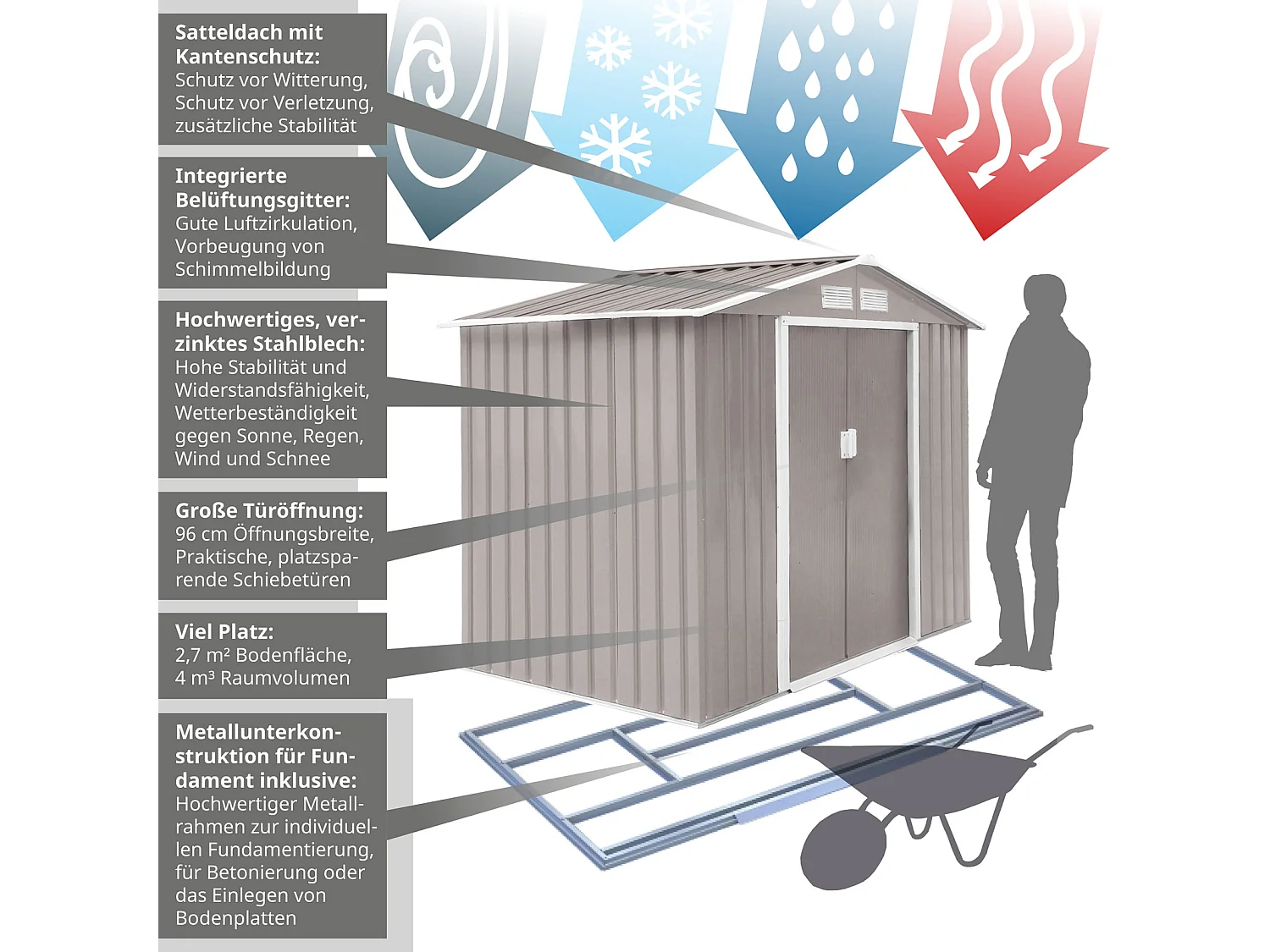 Abri de jardin en métal