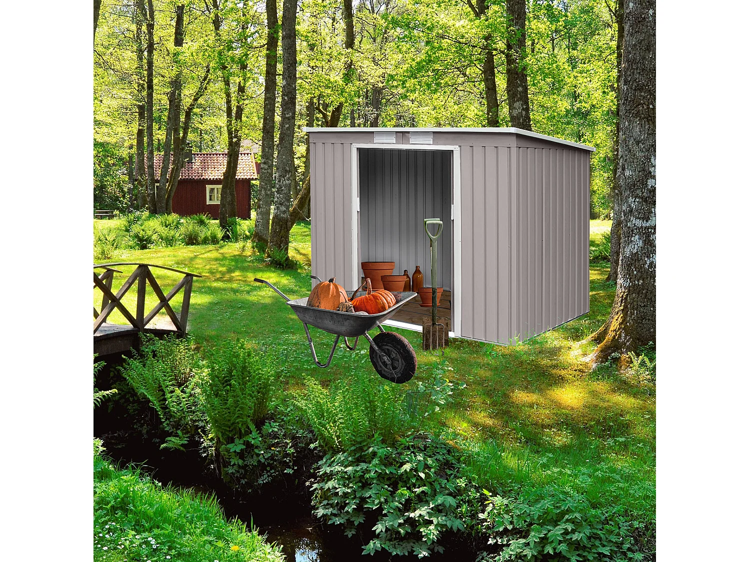 GERÄTEHAUS P100 Metall Hellgrau