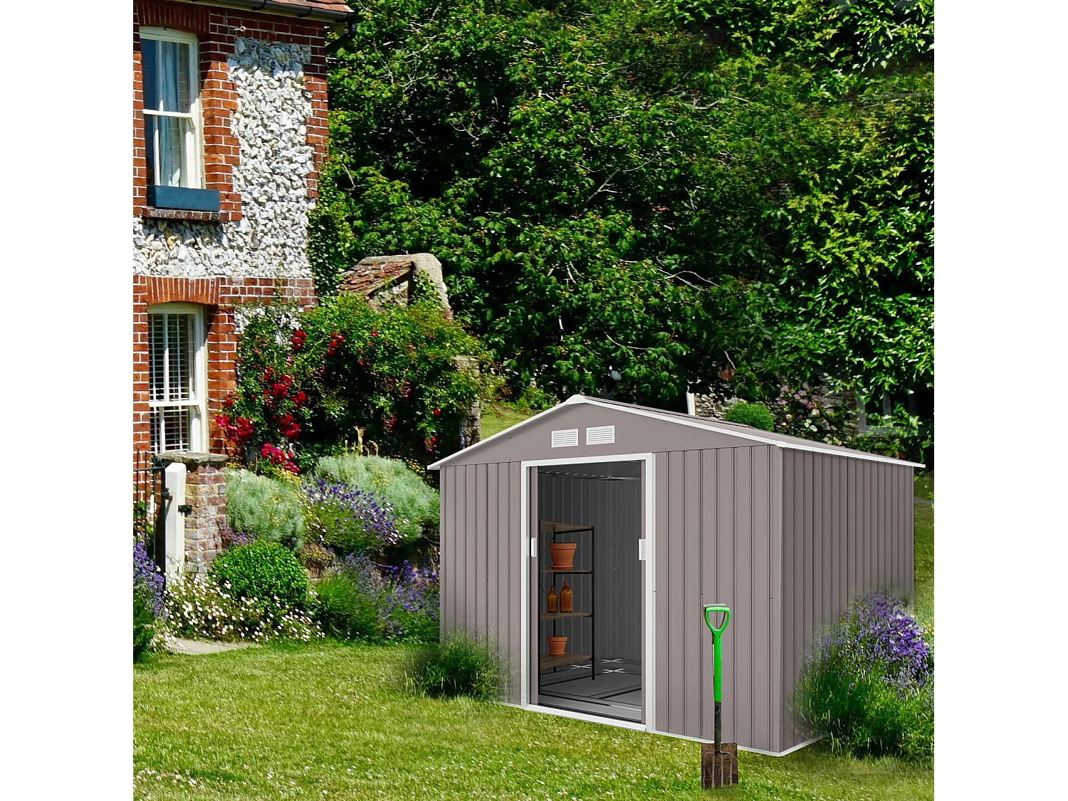 Abri de jardin en métal S200 Gris Clair