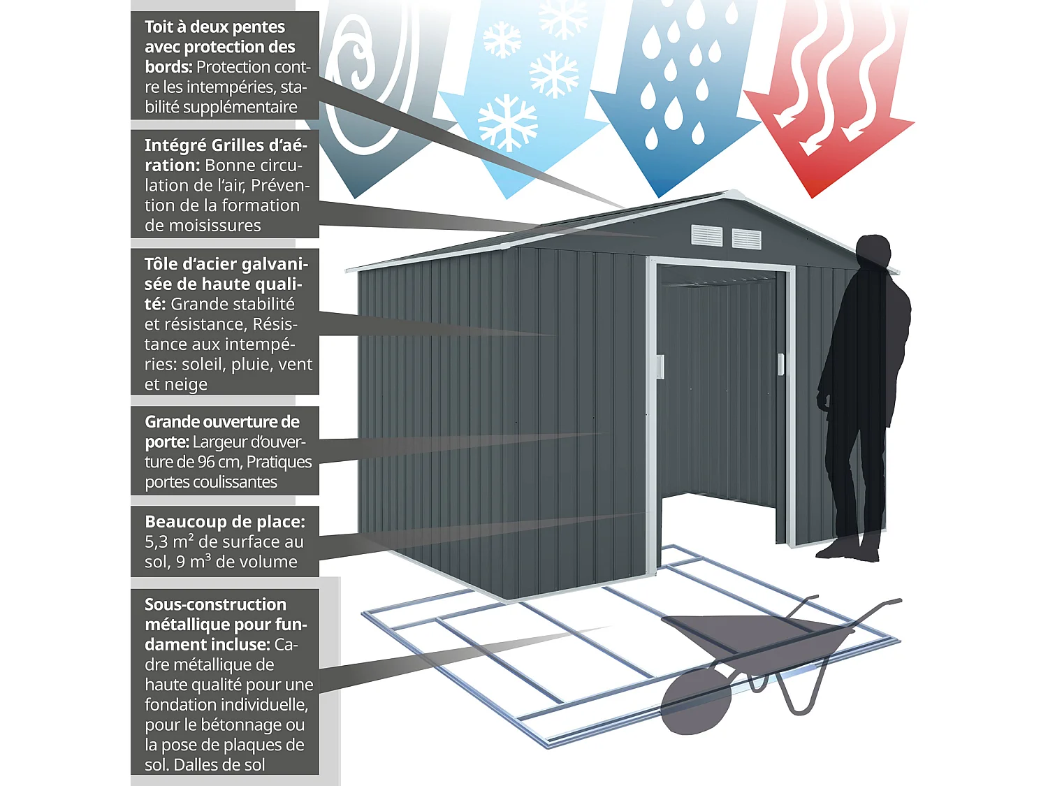 GERÄTEHAUS S200 Metall Grau