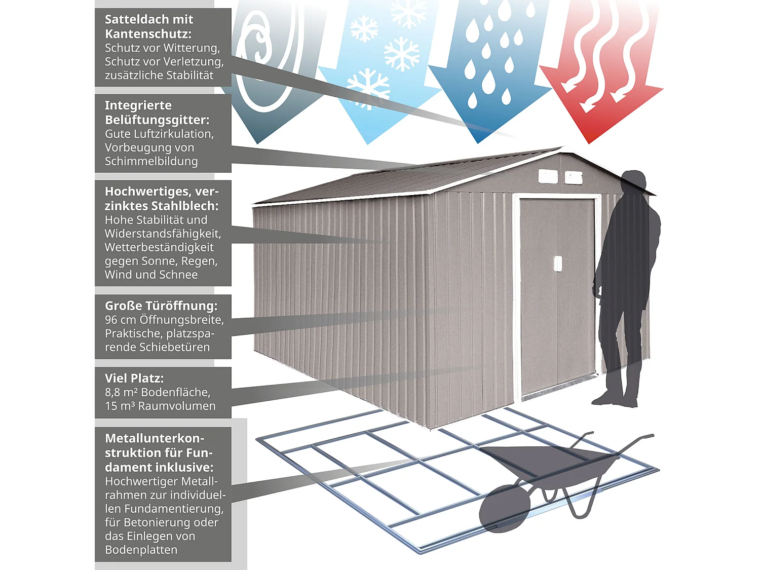 Abri de jardin en métal