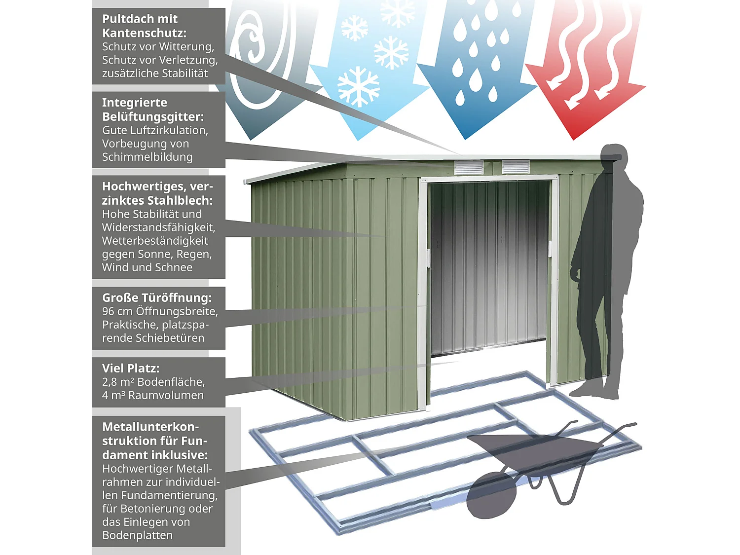 Abri de jardin en métal