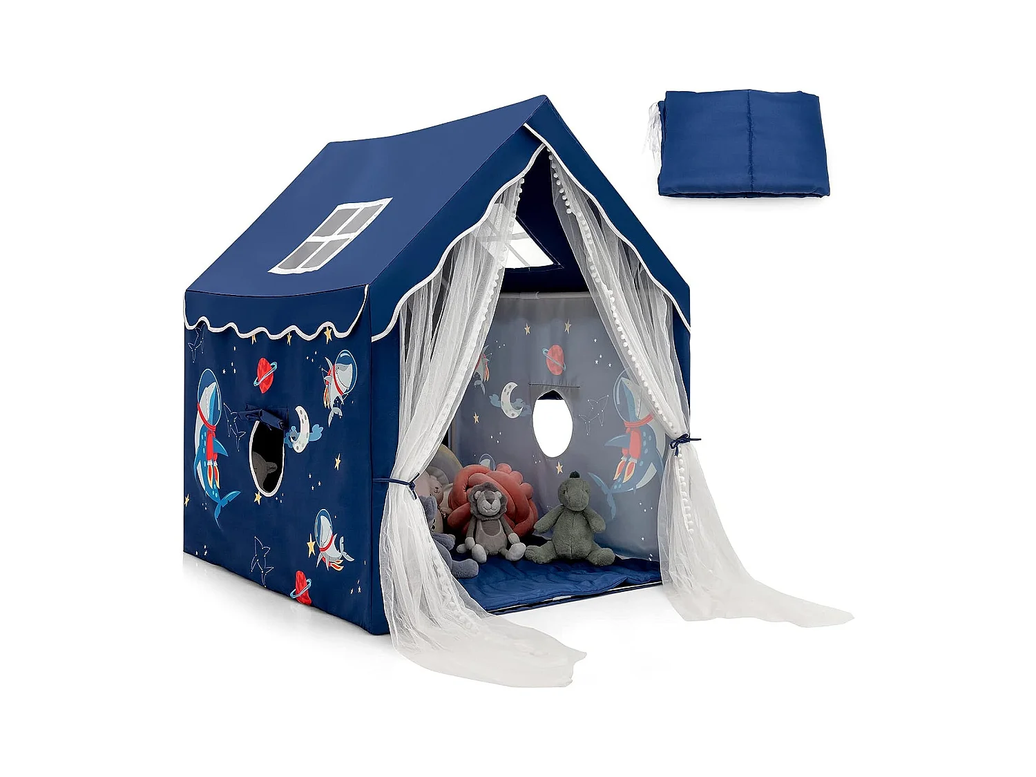 Tente de jeux pour enfants intérieur avec coussin rembourré amovible, cabane enfant
