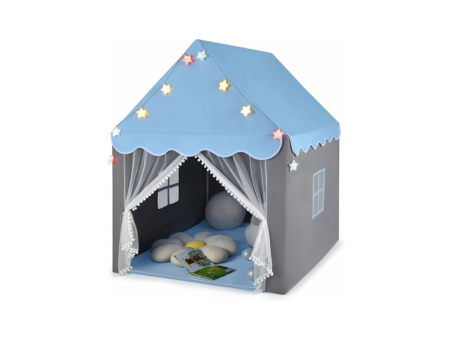 Tente de jeux pour enfants, cabane enfant avec tapis lavable, 105 x 121 x 136 cm