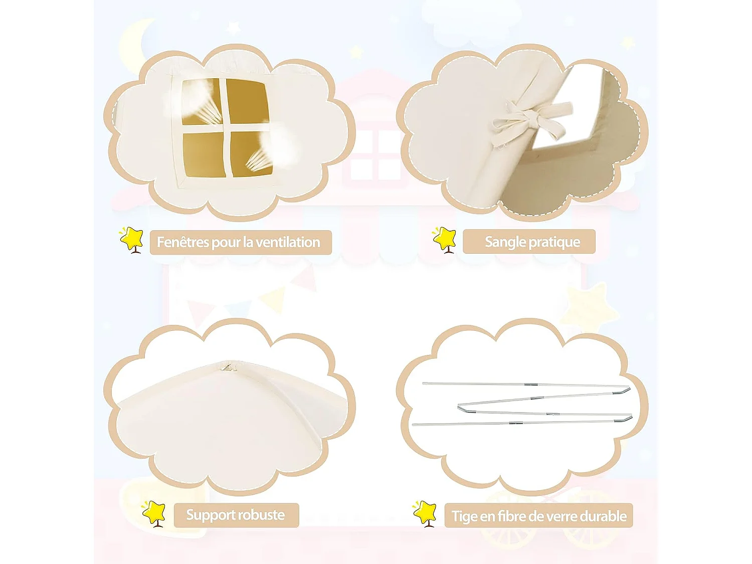 Tente de jeu pour enfants ,grande maison de jeu pour intérieur et extérieur pour enfants 3 ans +