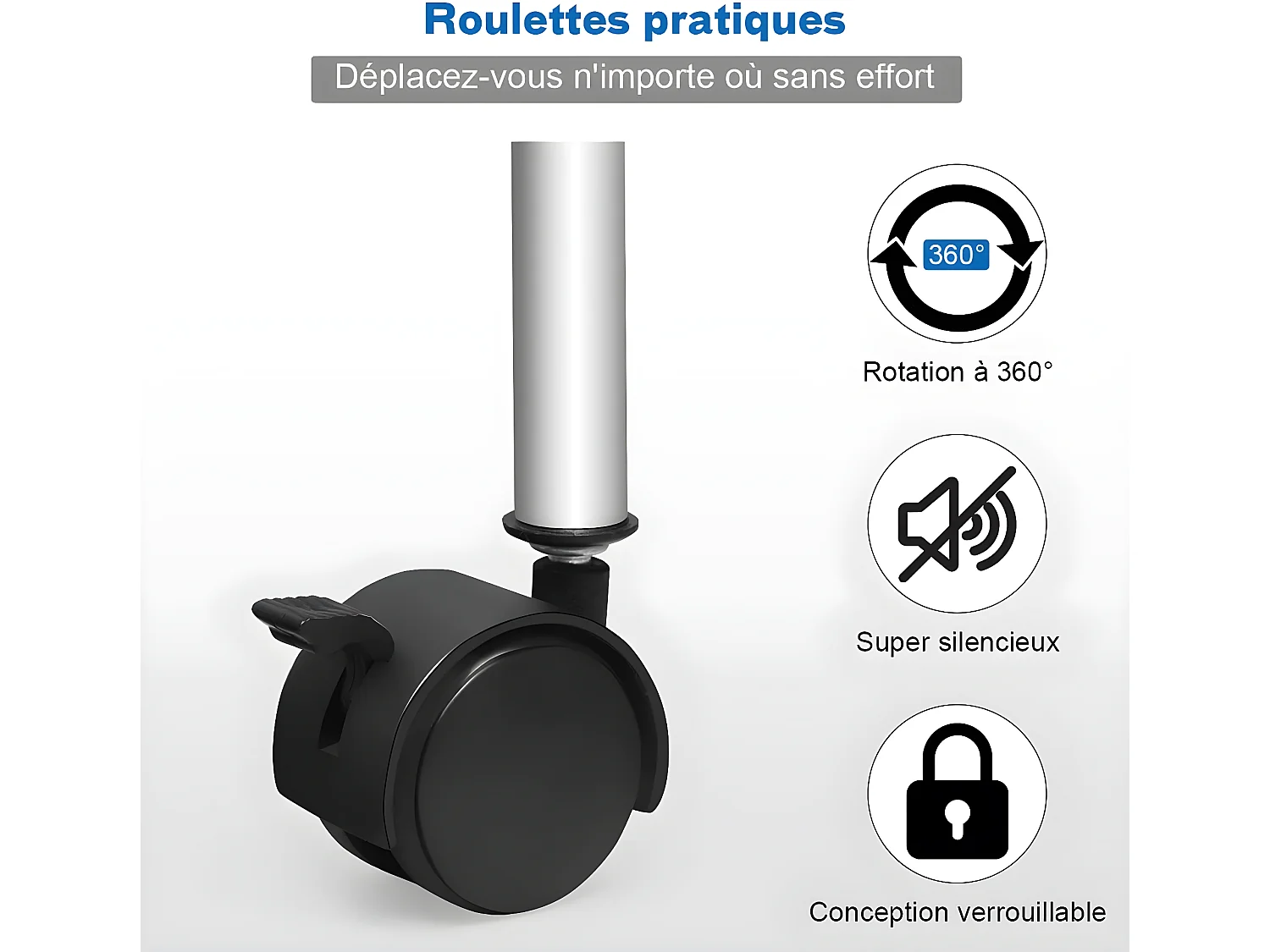 Tour de rangement sur roulettes avec 20 tiroirs 64 x 39 x 88 cm