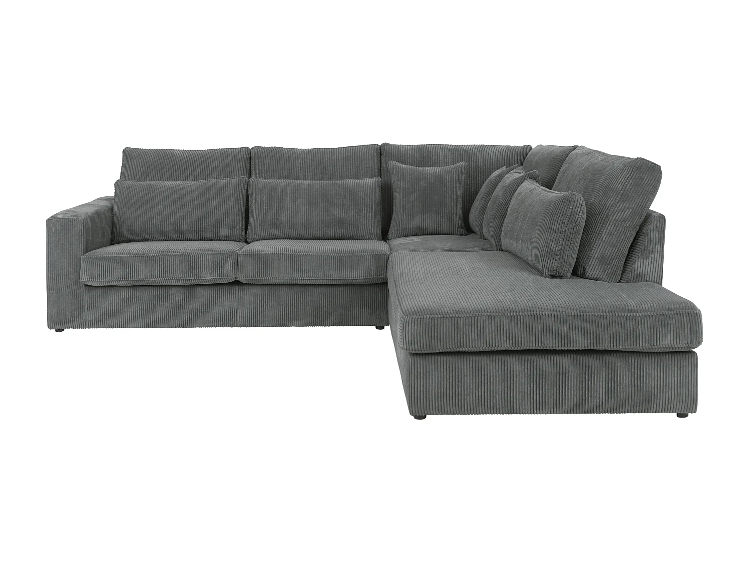 Großes Ecksofa - Ecke rechts - Cord - Grau - MONDOVI II