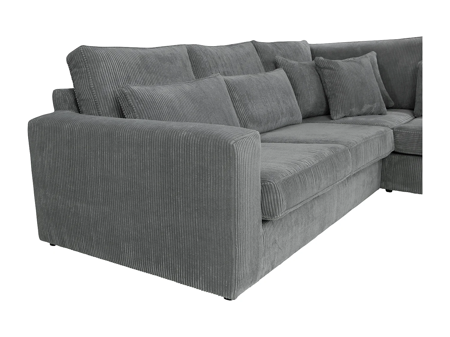 Großes Ecksofa - Ecke rechts - Cord - Grau - MONDOVI II