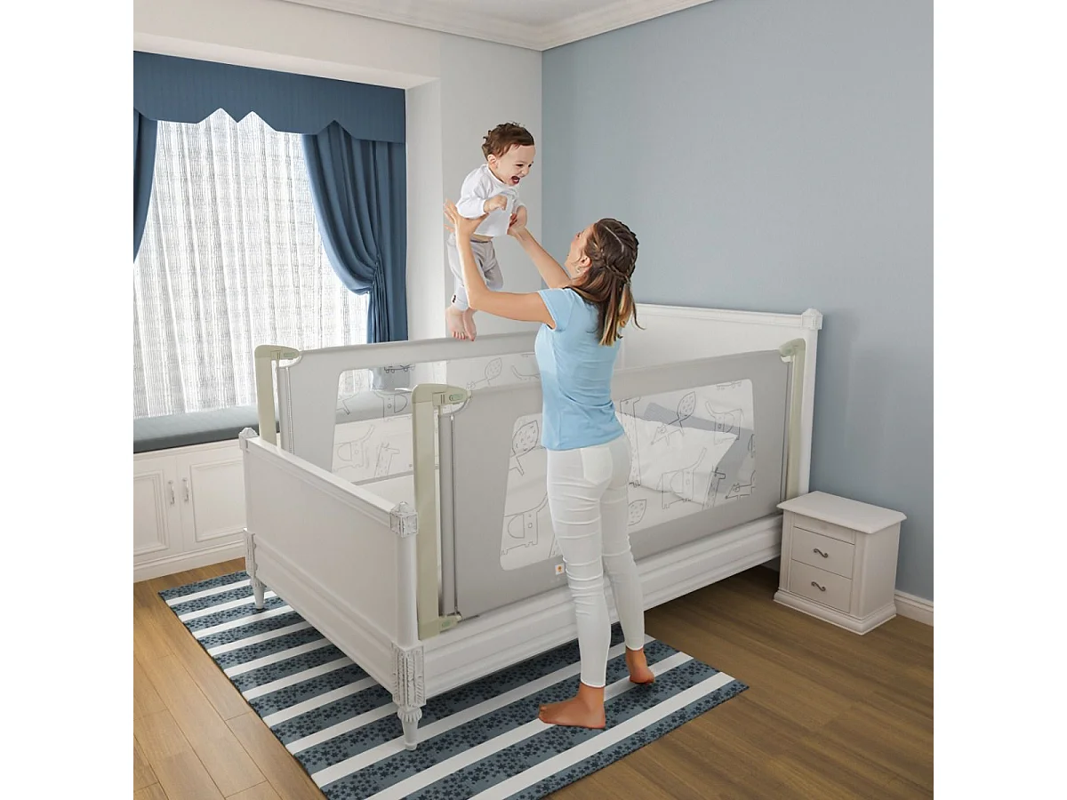 Barrière de sécurité de lit bébé/enfant portable 150cm hauteur réglable soulèvement vertical