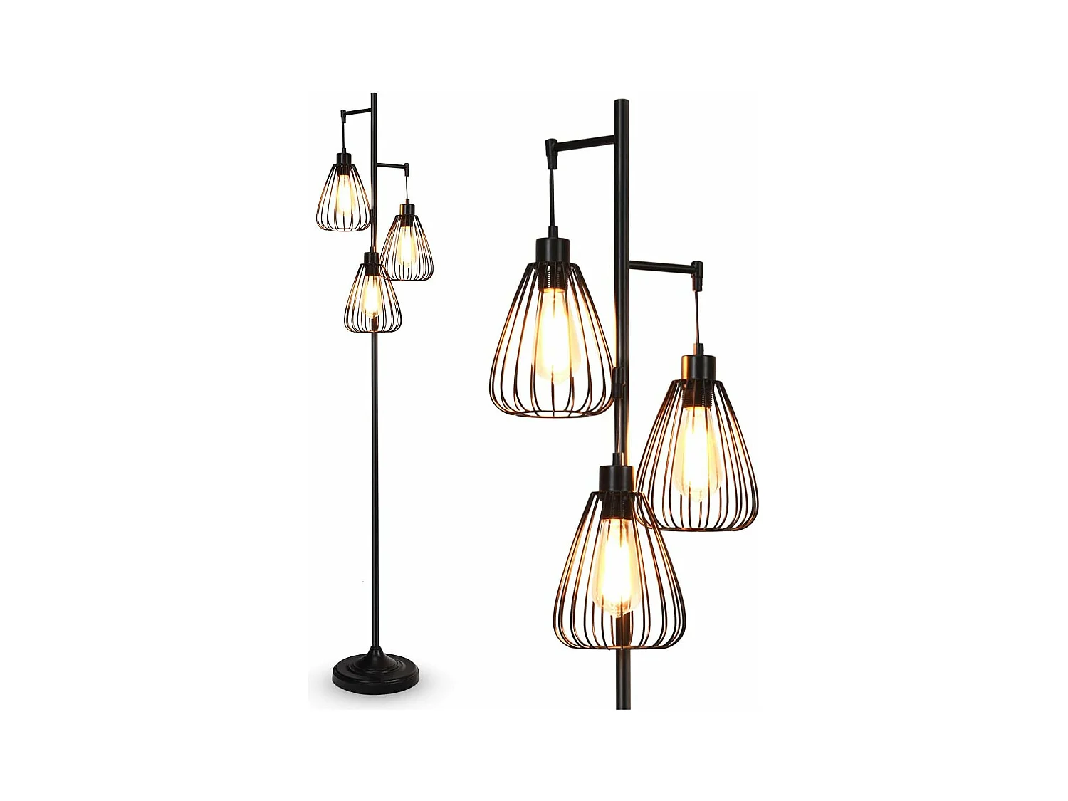 Lampadaire style industriel 170x25cm,193cm câble e27 (ampoule non incluse)
