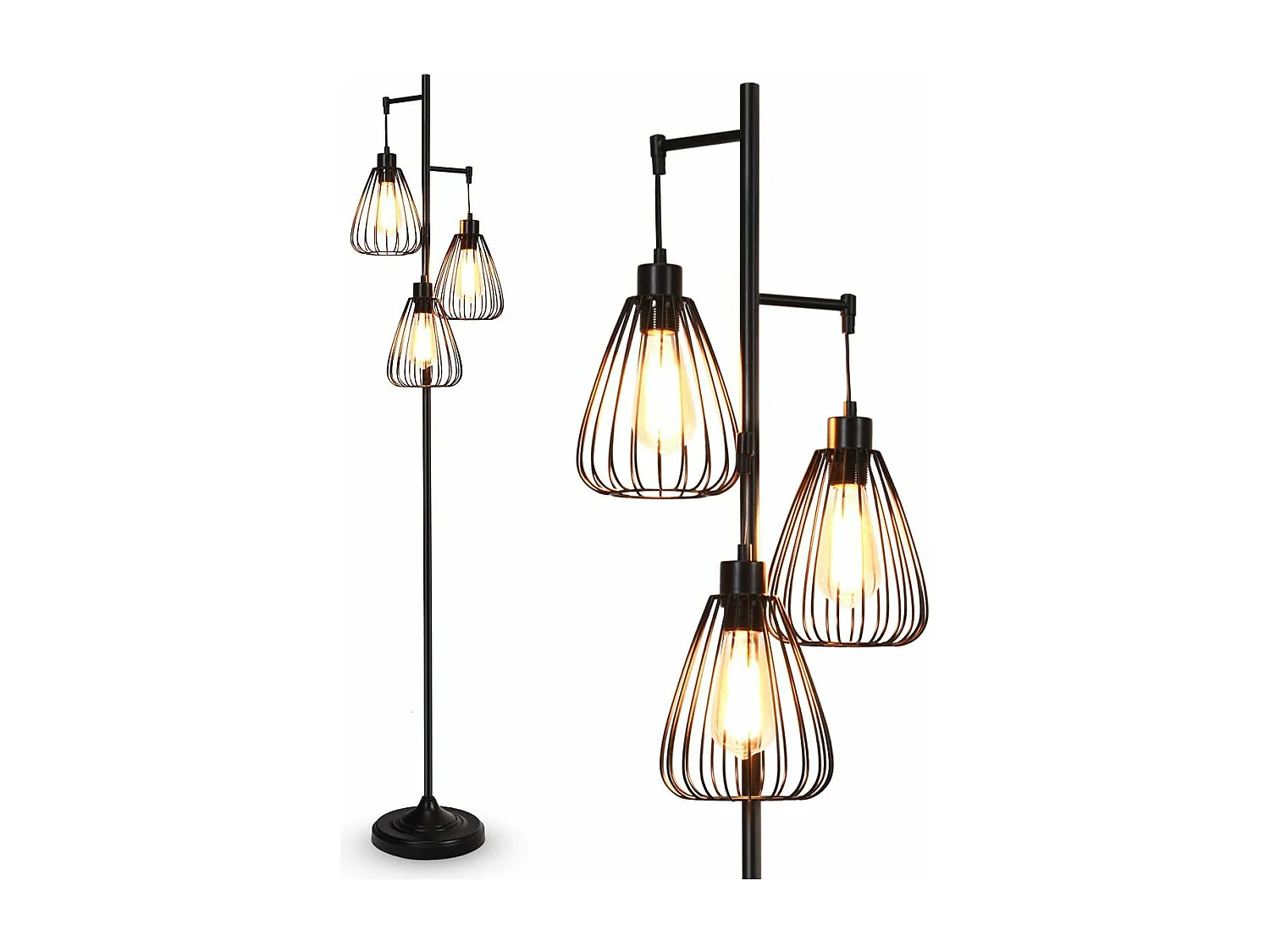 Lampadaire style industriel 170x25cm,193cm câble e27 (ampoule non incluse)