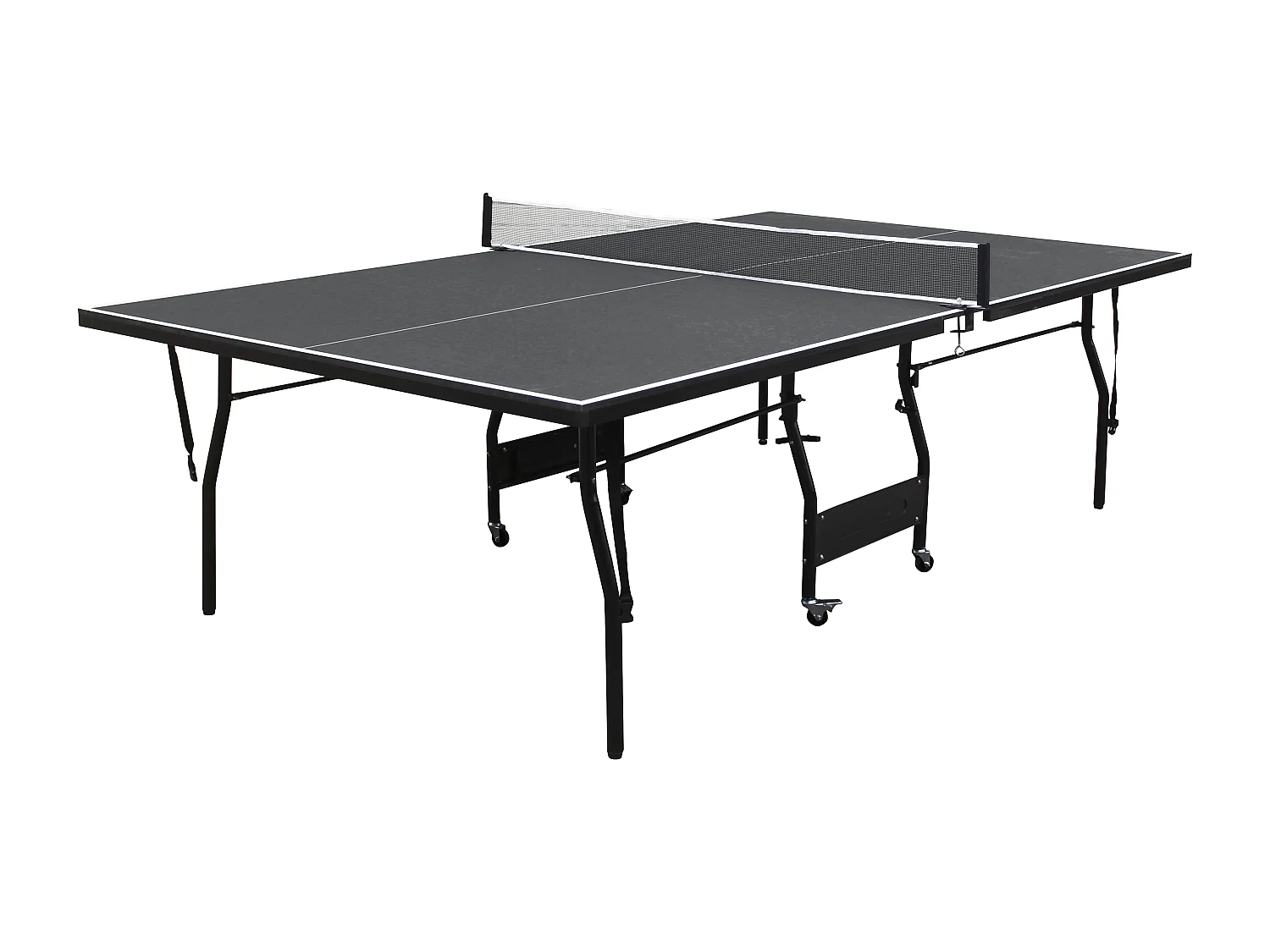 Table de ping-pong pliable à roulettes avec accessoires - Gris anthracite - L274 x P152.5 x H76 cm - GARRY