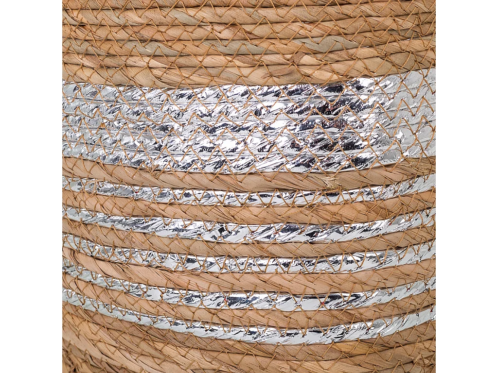 Navicella in fibra naturale foderata marrone 37x28x28h