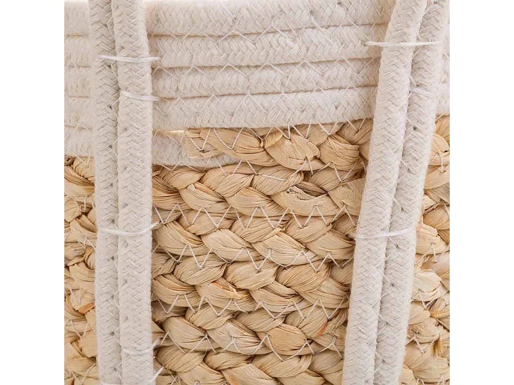 Cesto in corda intrecciata bianca 36x26x16h