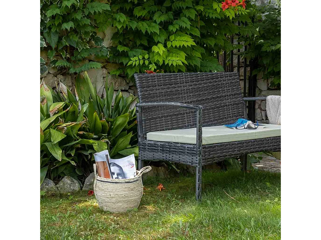 Navicella in fibra naturale marrone 26x26x22h