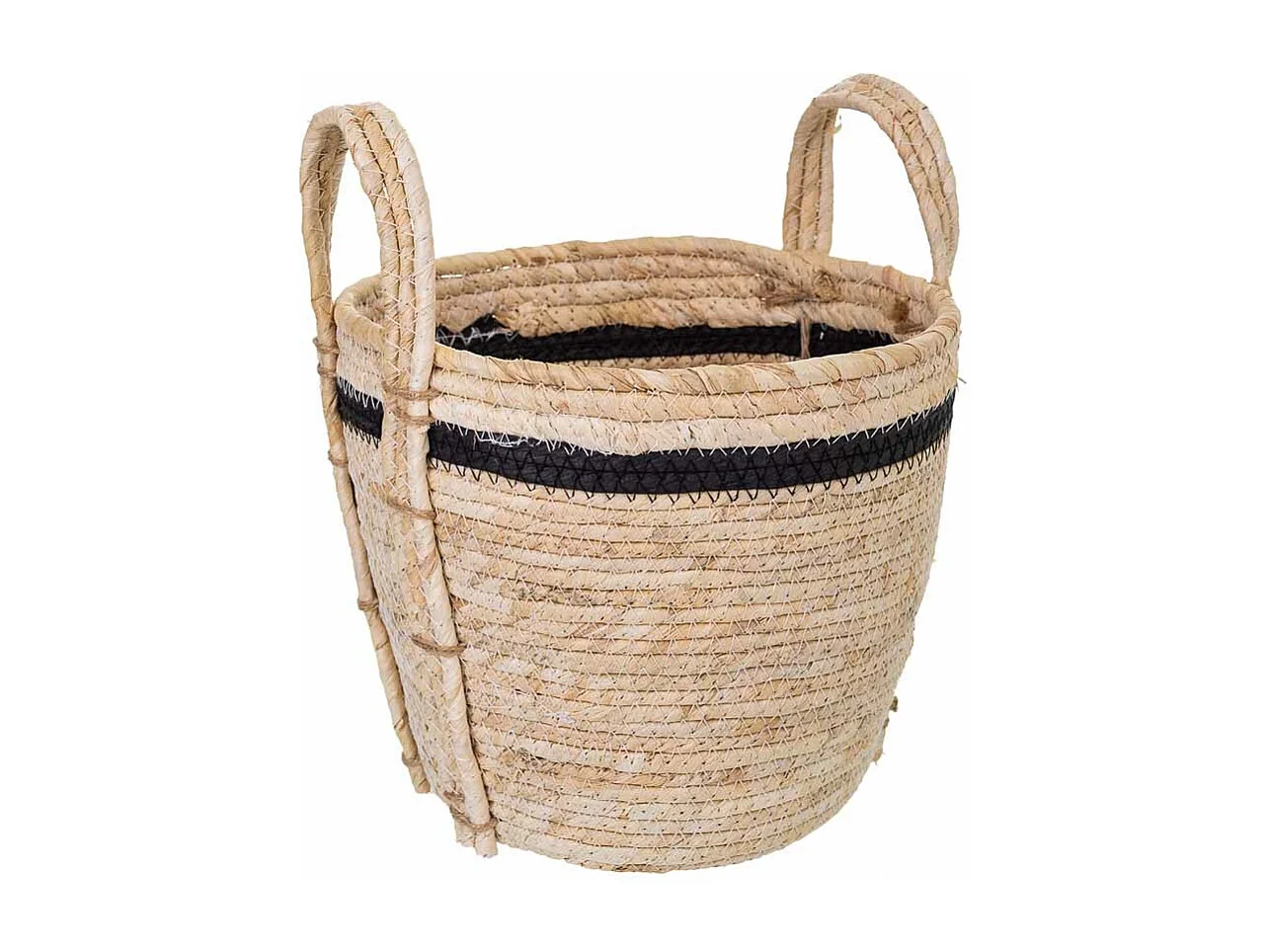 Navicella in fibra naturale marrone 26x26x22h