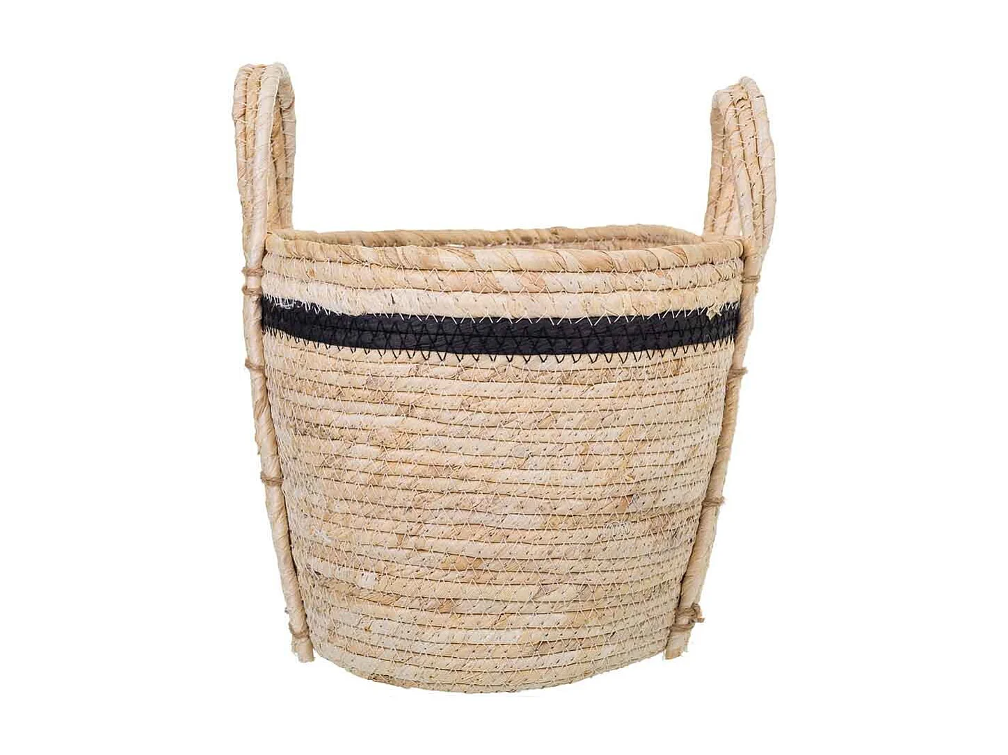 Navicella in fibra naturale marrone 26x26x22h