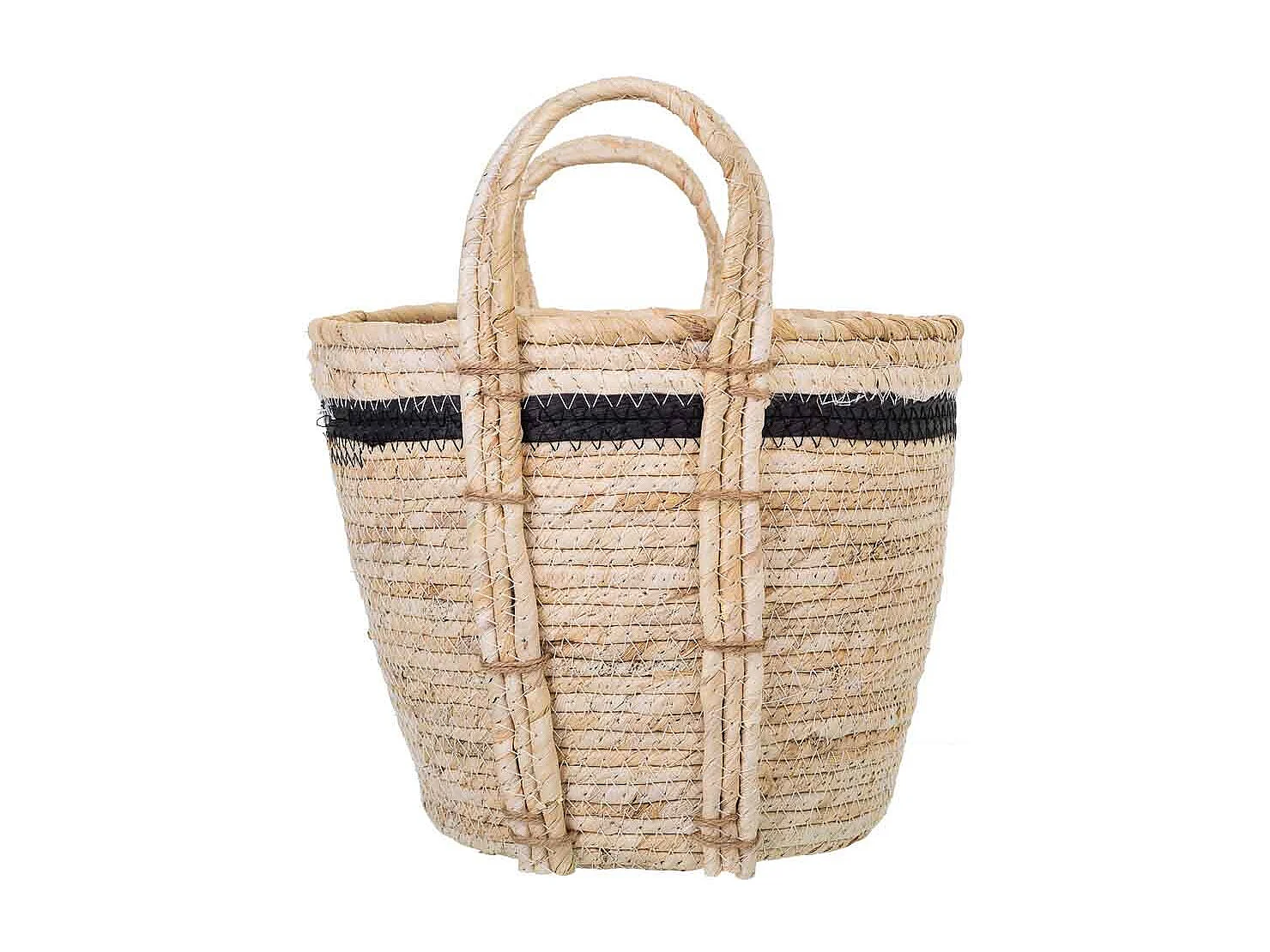 Navicella in fibra naturale marrone 26x26x22h