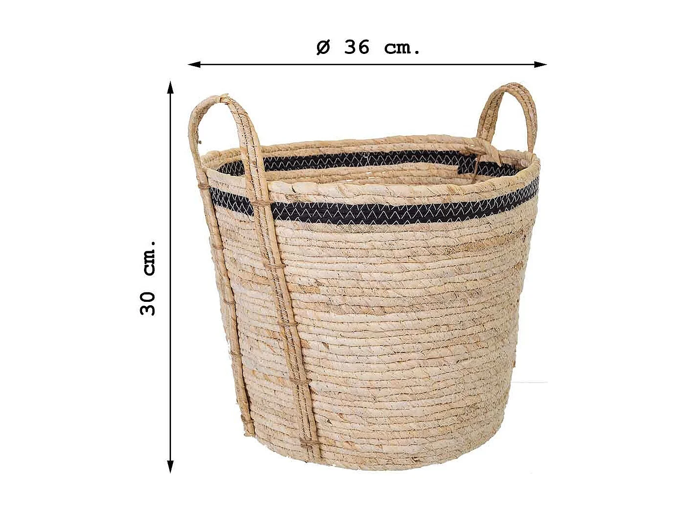 Panier en fibre naturelle marron 36x36x30h