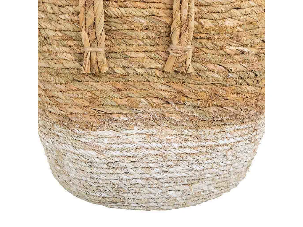 Capazo de fibra natural marrón 27x37x60