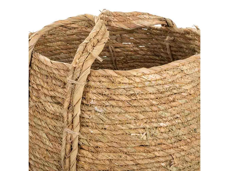 Alcofa de fibra natural marrom 27x37x60