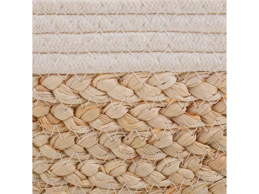 Cesto in corda intrecciata bianca 32x21x12h
