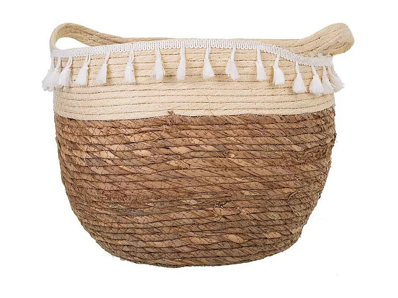 Braune Babywanne aus Naturfaser, 31x31x27h cm