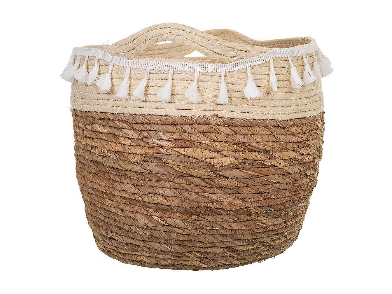 Alcofa de fibra natural marrom 31x31x27