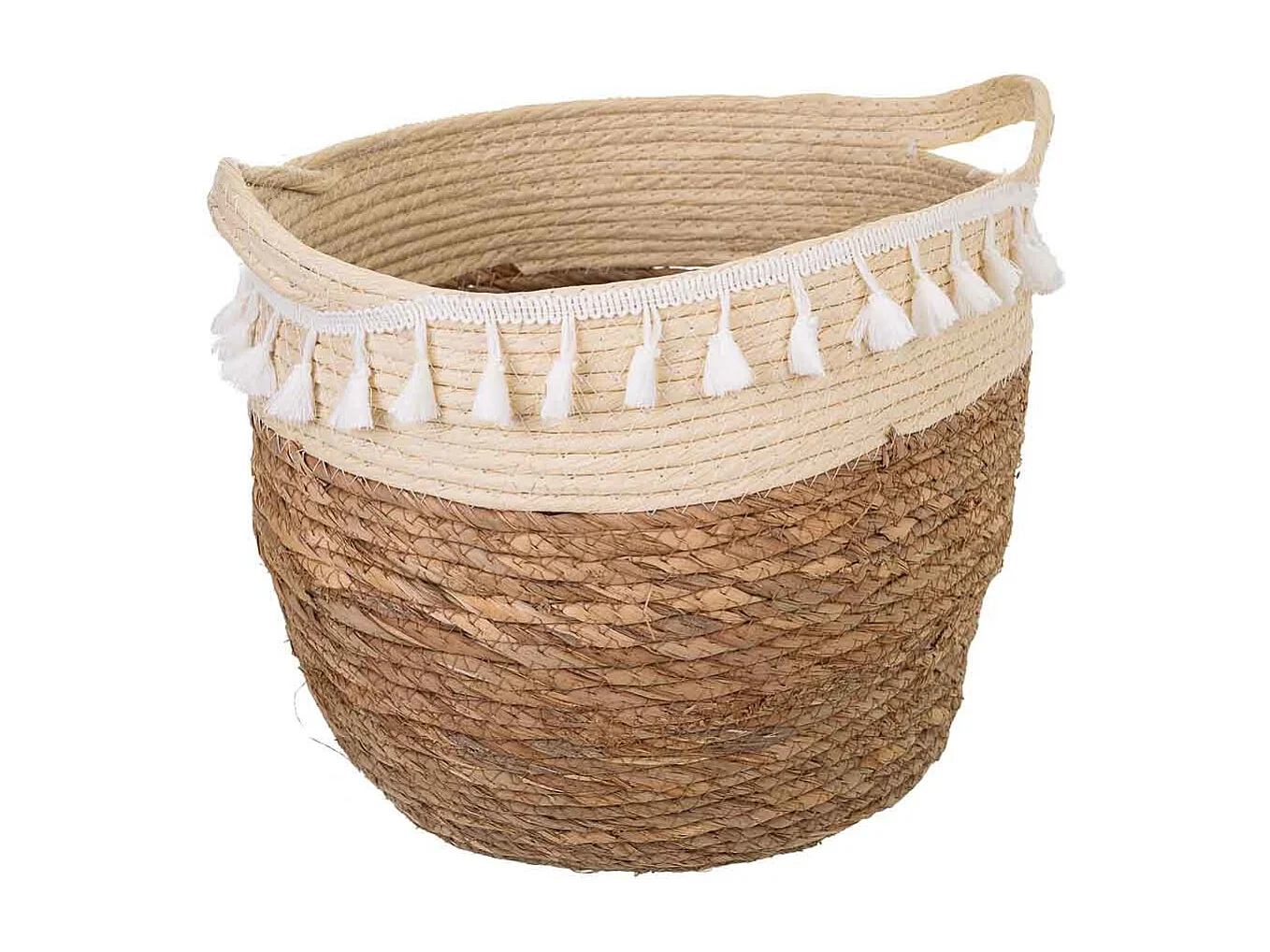 Panier en fibre naturelle marron 31x31x27h