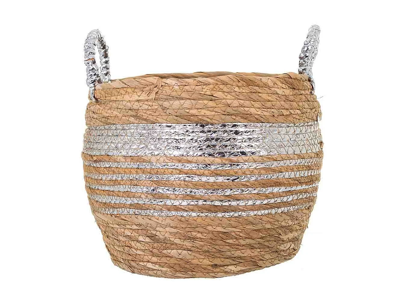 Navicella in fibra naturale marrone 28x28x24h