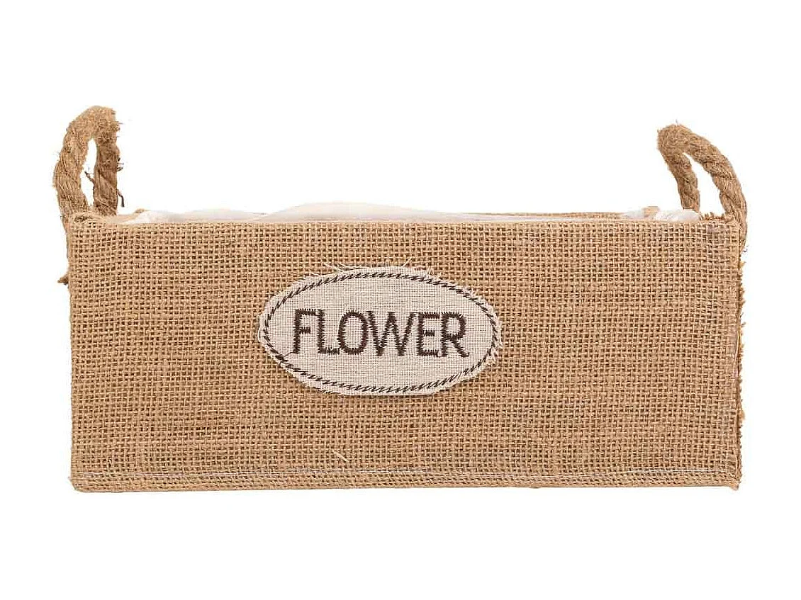 Panier en fil de tissu marron 26x19x10h