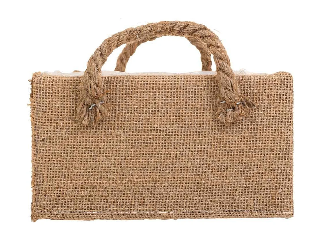 Panier en fil de tissu marron 26x19x10h