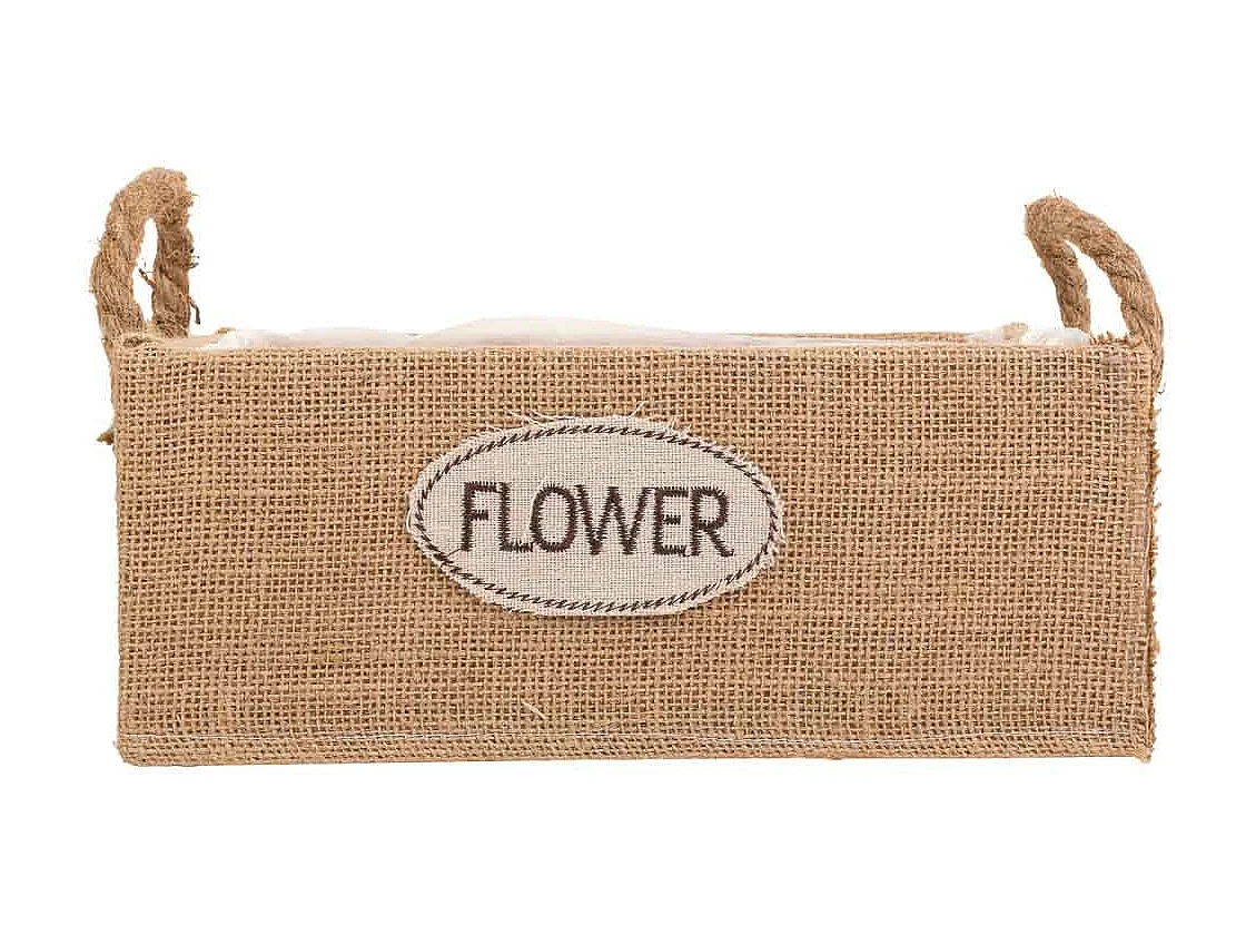 Panier en fil de tissu marron 26x19x10h