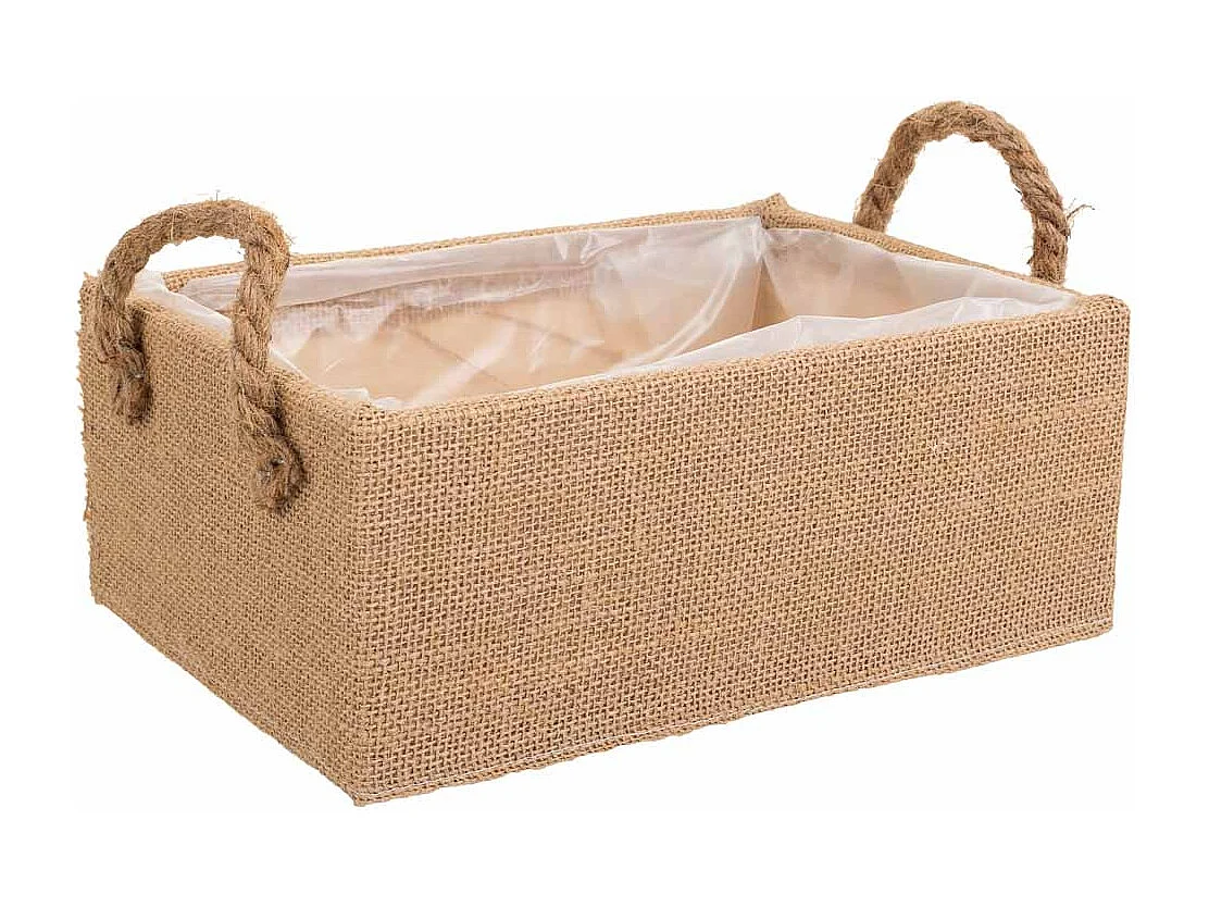 Panier en fil de tissu marron 26x19x10h