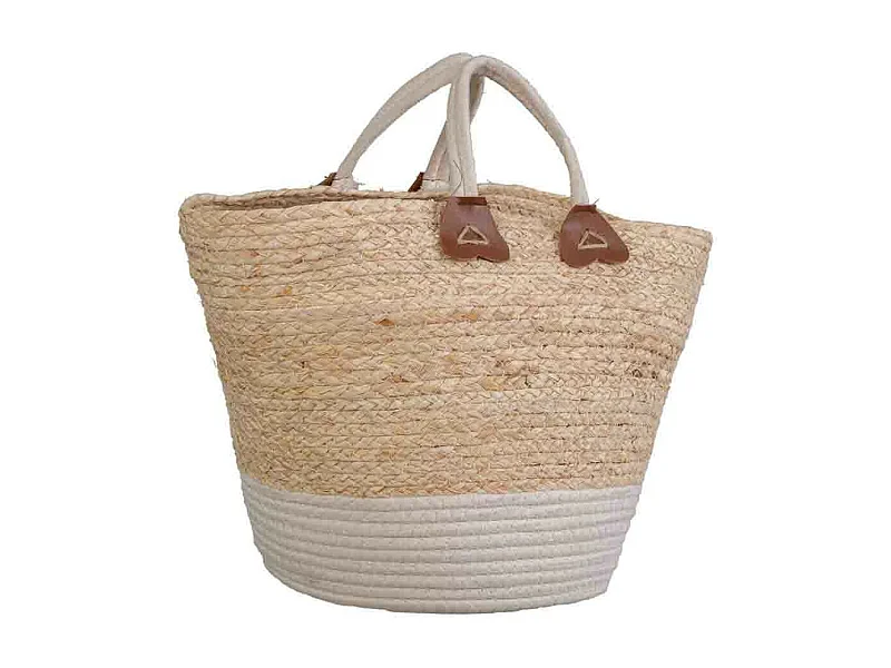 Braune handgefertigte Babywanne aus gewebter Naturfaser, 33x33x29/40h cm