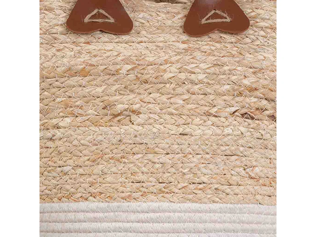 Navicella in fibra naturale intrecciata a mano marrone 33x33x29/40h
