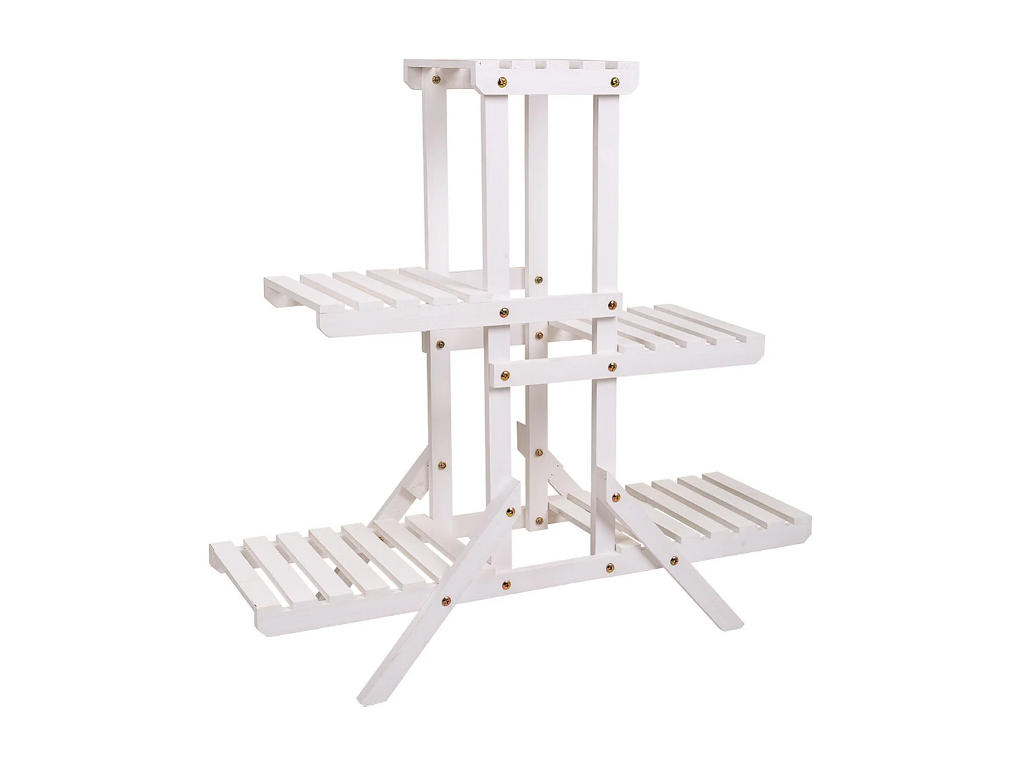 Estantería expositor de madera blanca 70x27x77