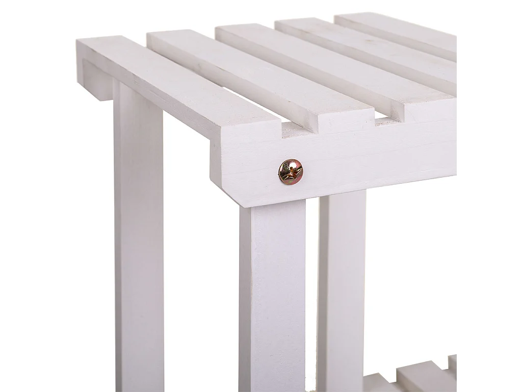 Estantería expositor de madera blanca 70x27x77