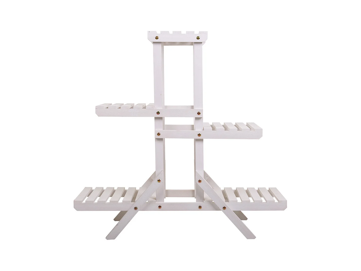 Étagère exposant en bois blanc 70x27x77h