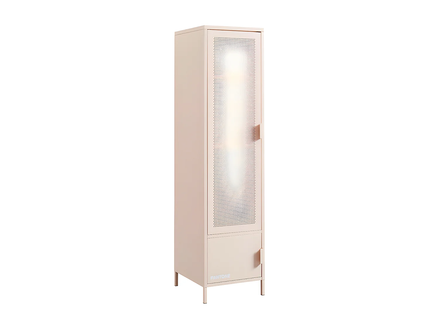 Nino - Colonne de rangement 2 portes en métal PANTONE H180cm - Rose blush