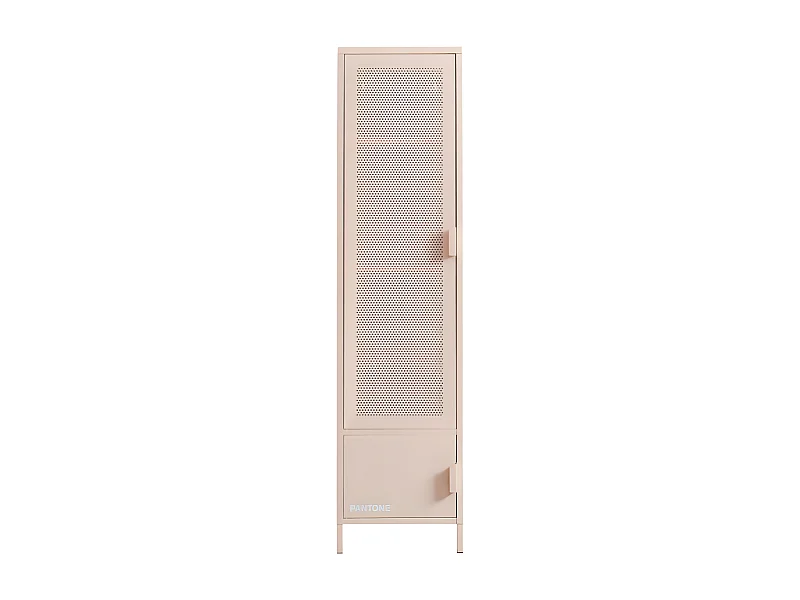 Nino - Colonne de rangement 2 portes en métal PANTONE H180cm - Rose blush