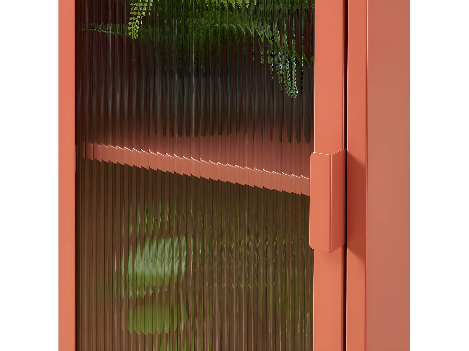 Nino - Colonne de rangement 1 porte en métal PANTONE H180cm - Terracotta
